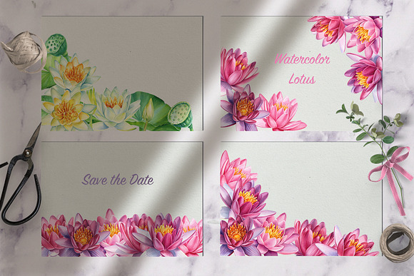 Lotus flowers and koi fish in Illustrations - product preview 6