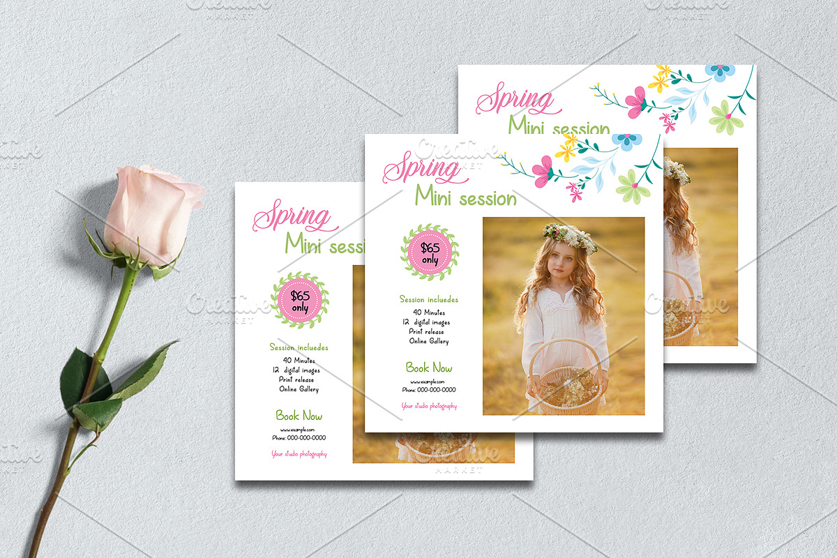 Spring mini sessions V1172 in Flyer Templates - product preview 8