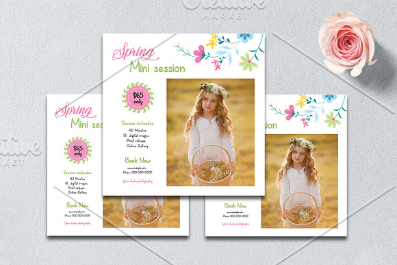 Spring mini sessions V1172 in Flyer Templates - product preview 1