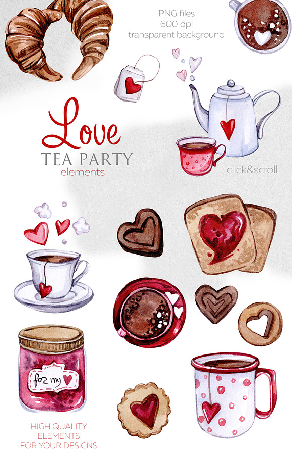 Watercolor Valentine collection in Illustrations - product preview 3