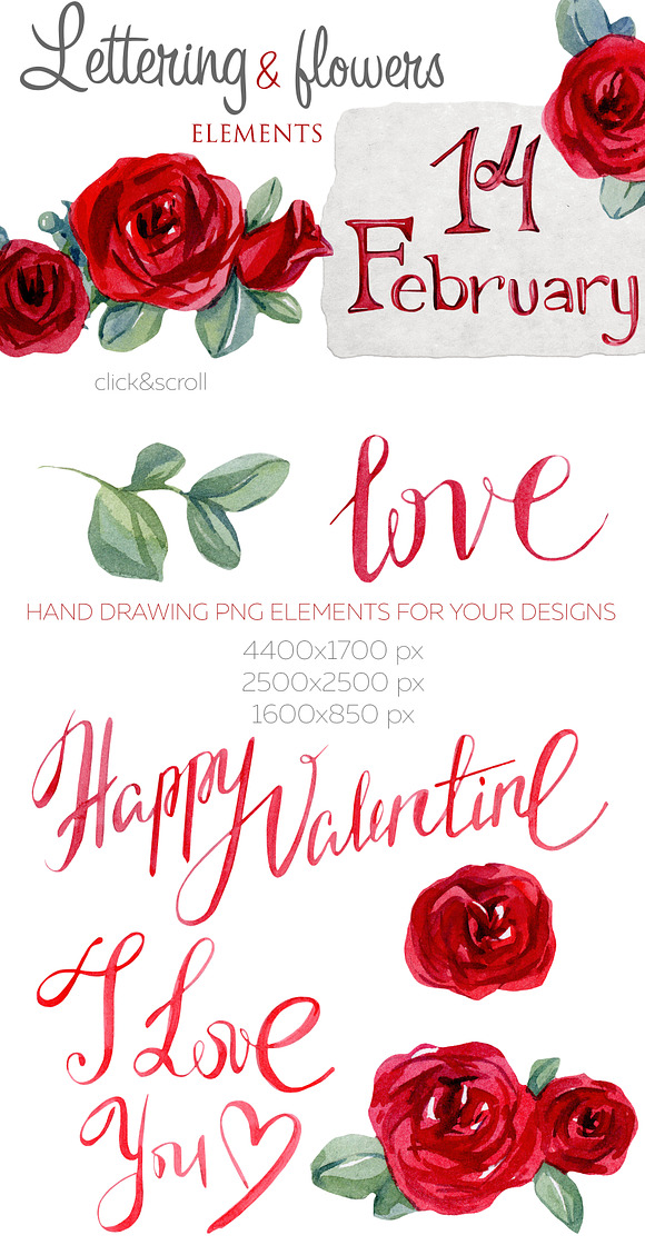 Watercolor Valentine collection in Illustrations - product preview 5
