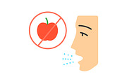 Fruits allergy flat design icon