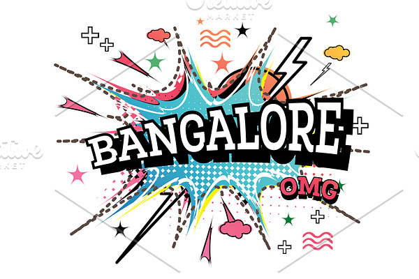 Bangalore Comic Text in Pop Art