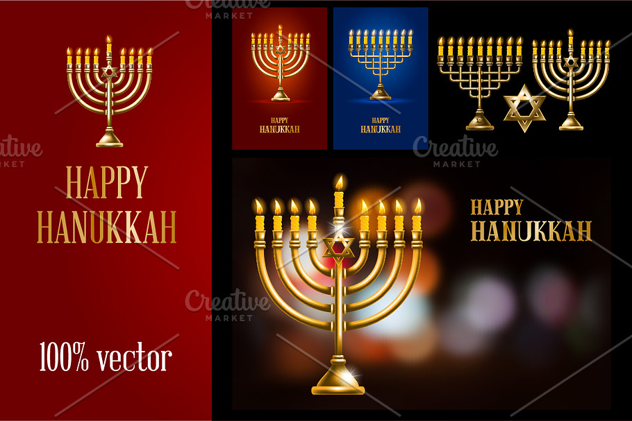 Happy Hanukkah set in Illustrations - product preview 8