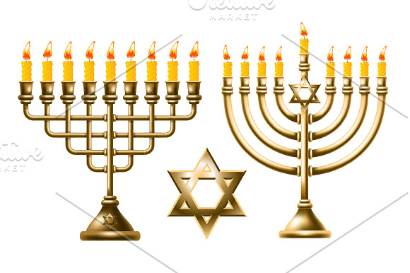 Happy Hanukkah set in Illustrations - product preview 3