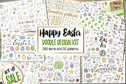 Happy Easter Doodle Design Bundle