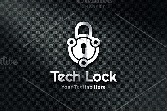 Tech Lock Logo in Logo Templates - product preview 1