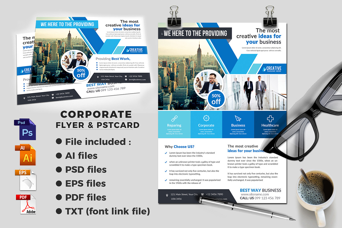 Corporate Business Flyer & Postcard in Flyer Templates - product preview 8