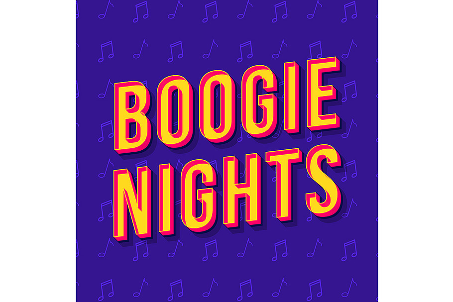 Boogie nights vintage 3d lettering