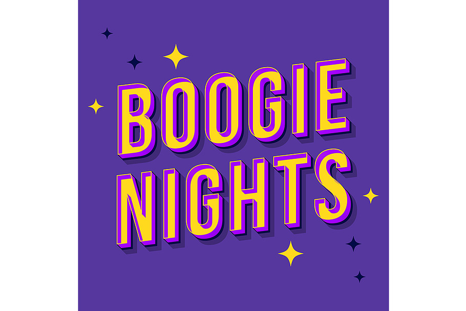 Boogie nights vintage 3d lettering