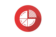 Pie chart flat design glyph icon
