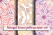 Colorful leaves patterns mini-set