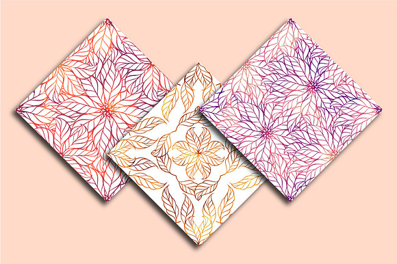 Colorful leaves patterns mini-set in Patterns - product preview 1