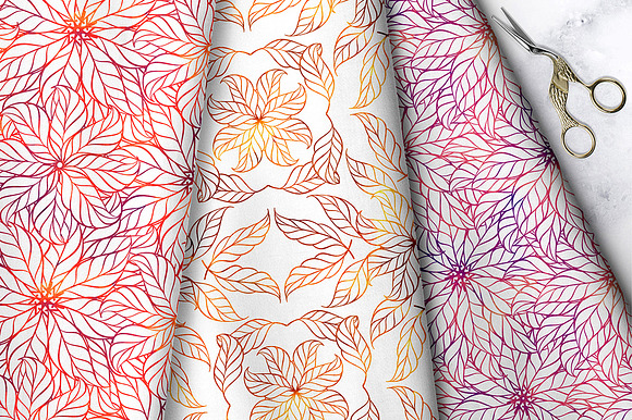 Colorful leaves patterns mini-set in Patterns - product preview 2