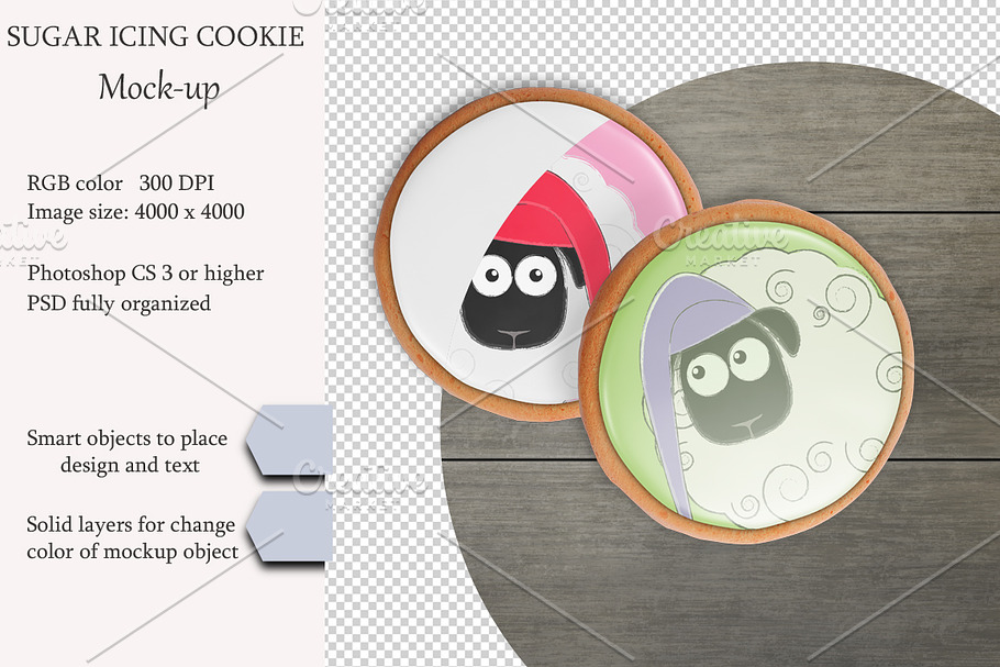Sugar icing cookie mockup in Mockup Templates - product preview 8