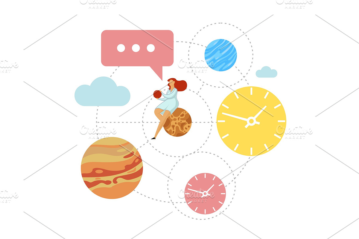 Vector flat illustration planets of in Illustrations - product preview 8