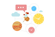 Vector flat illustration planets of