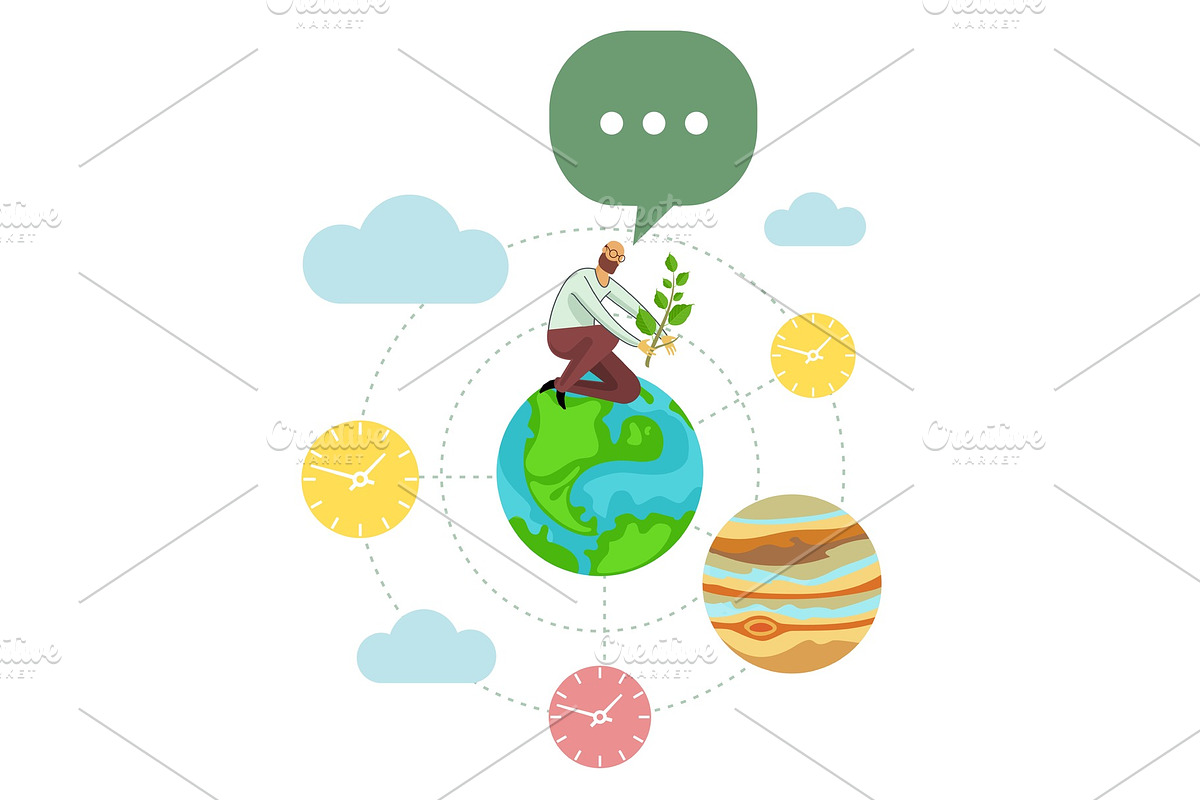 Vector flat illustration planets of in Illustrations - product preview 8