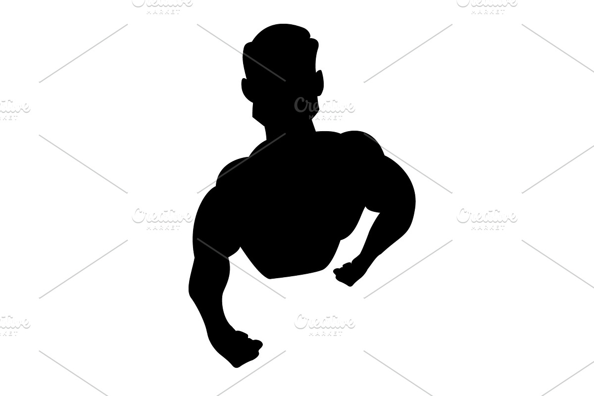 Bodybuilding silhouette vector. in Illustrations - product preview 8