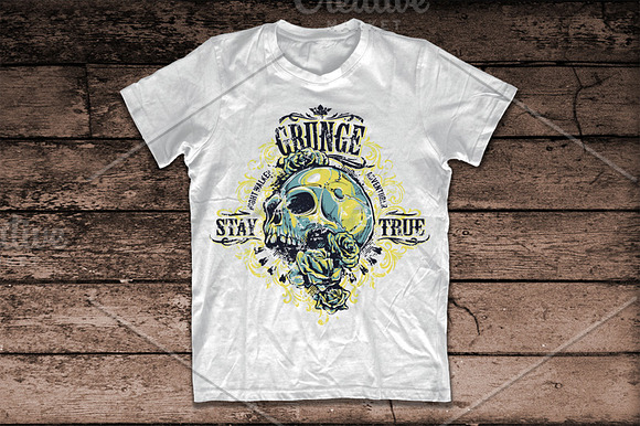 Grunge Skull Print #1 in Illustrations - product preview 2
