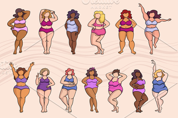 Set on the theme of body positive in Illustrations - product preview 1