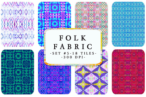 Folk Fabric Tiles 5:  Cool Summer in Patterns - product preview 10