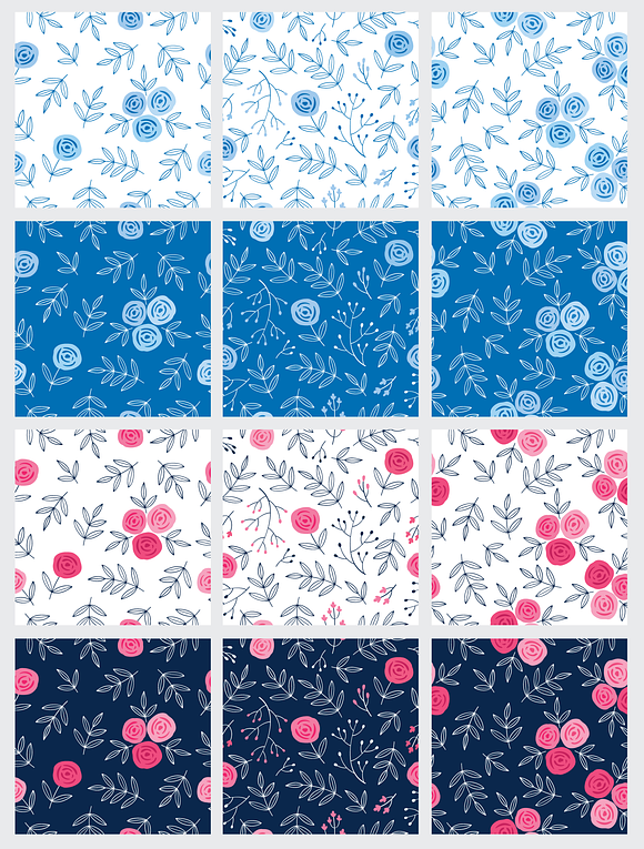 Seamless Floral Patterns in Patterns - product preview 4