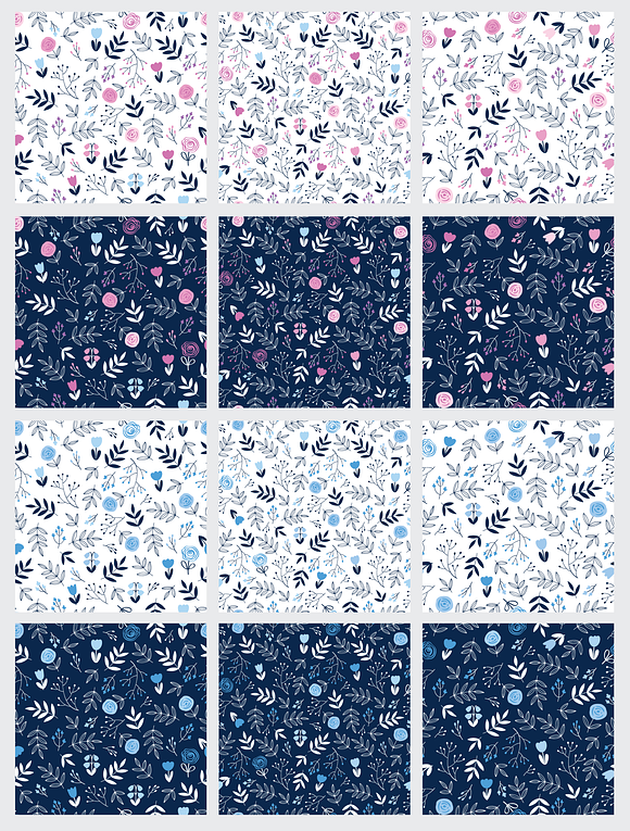 Seamless Floral Patterns in Patterns - product preview 5