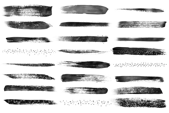 Black Brush Strokes Clipart in Illustrations - product preview 3