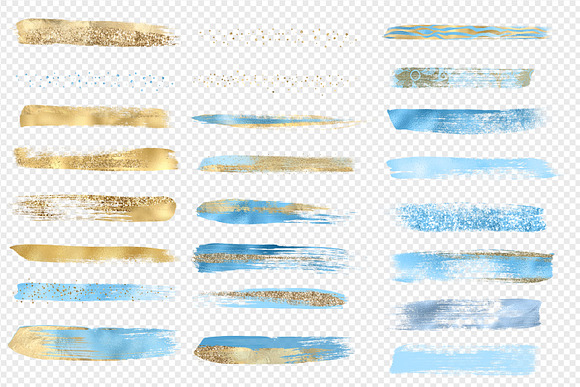 Blue and Gold Brush Strokes in Objects - product preview 2