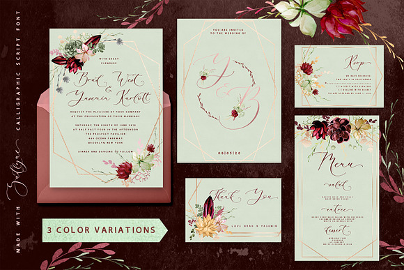 Rustic floral wedding graphic &fonts in Wedding Templates - product preview 2
