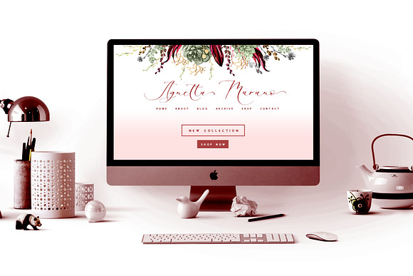 Rustic floral wedding graphic &fonts in Wedding Templates - product preview 6