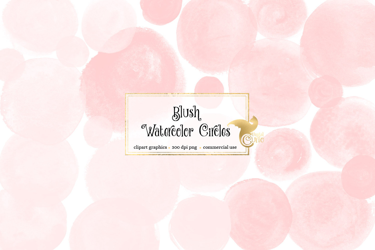 Blush Pink Watercolor Circles in Objects - product preview 8