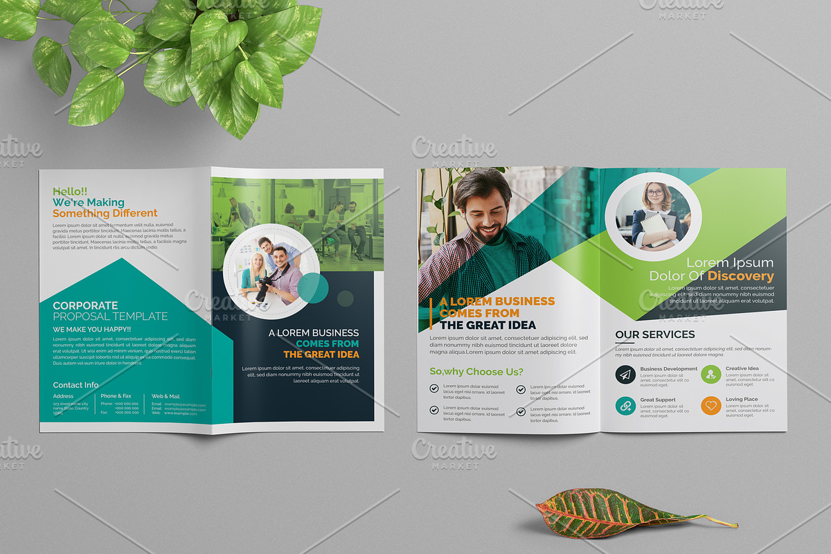 Corporate Bi-fold Brochure in Brochure Templates - product preview 8