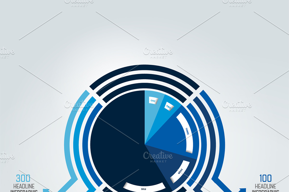 Infographich chart, graph, circle in Illustrations - product preview 8