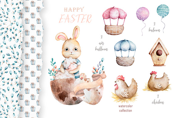 Happy Easter Spring Set in Illustrations - product preview 14