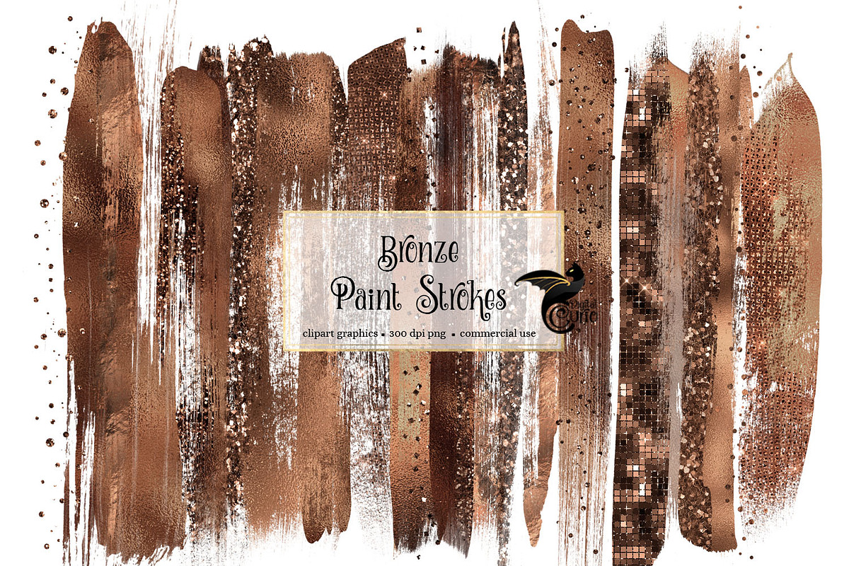 Bronze Brush Strokes Clipart in Objects - product preview 8