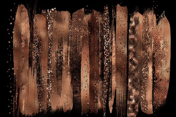 Bronze Brush Strokes Clipart in Objects - product preview 1