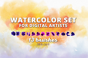 13 Predefined Watercolor Brush Set