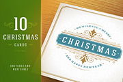 10 Christmas greeting cards + bonus
