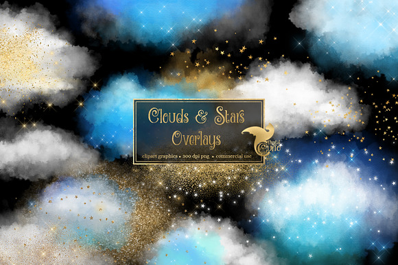 Clouds & Stars Overlays in Illustrations - product preview 2