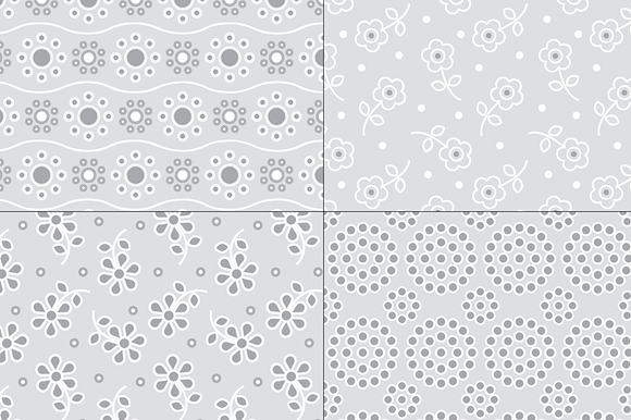 Seamless Gray Eyelet Patterns in Patterns - product preview 1