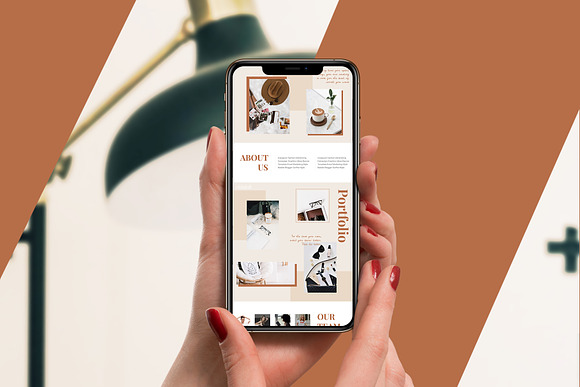 Terracotta Instagram Puzzle Grid in Instagram Templates - product preview 1