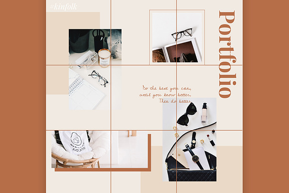 Terracotta Instagram Puzzle Grid in Instagram Templates - product preview 3
