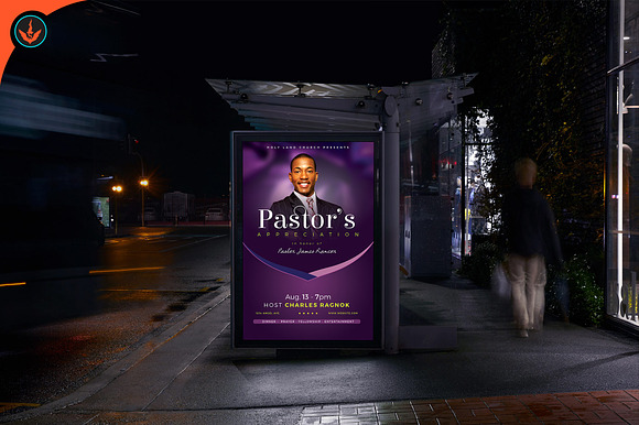 Lavender Pastor Appreciation Flyer in Flyer Templates - product preview 9