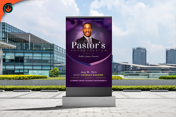 Lavender Pastor Appreciation Flyer in Flyer Templates - product preview 10