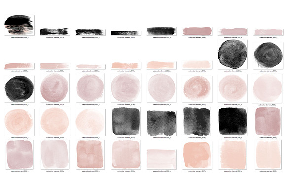 Blush and Black Watercolor Elements in Illustrations - product preview 2