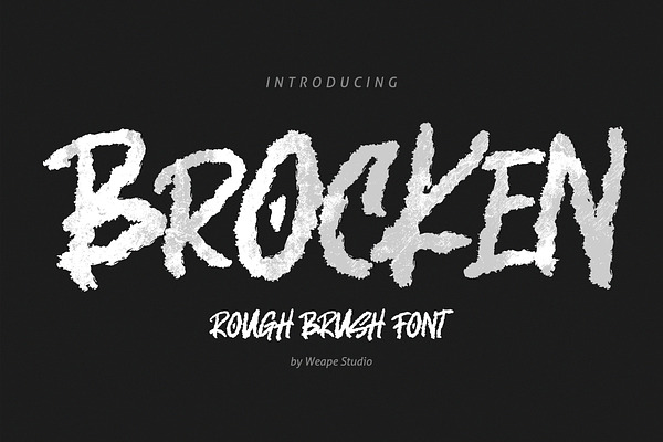 Brocken - Caps Rough Font