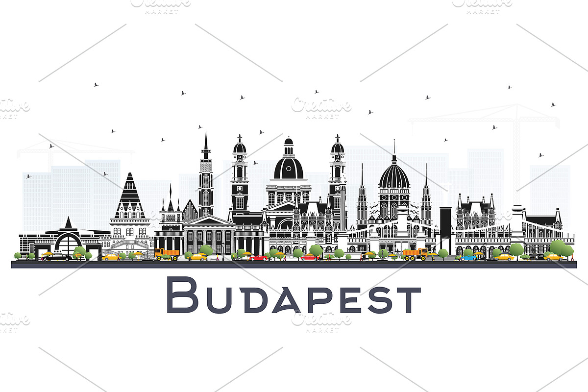 Budapest Hungary City Skyline in Illustrations - product preview 8