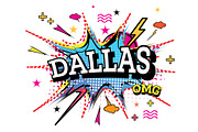 Dallas Comic Text in Pop Art Style